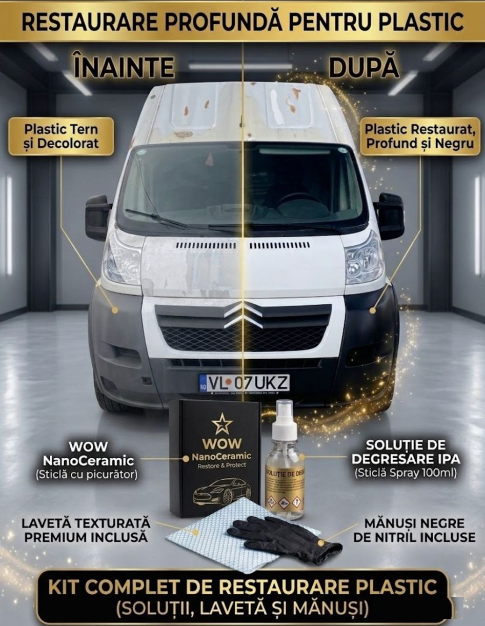 Restaurare plastice auto inainte si dupa WOW NanoCeramic Suceava